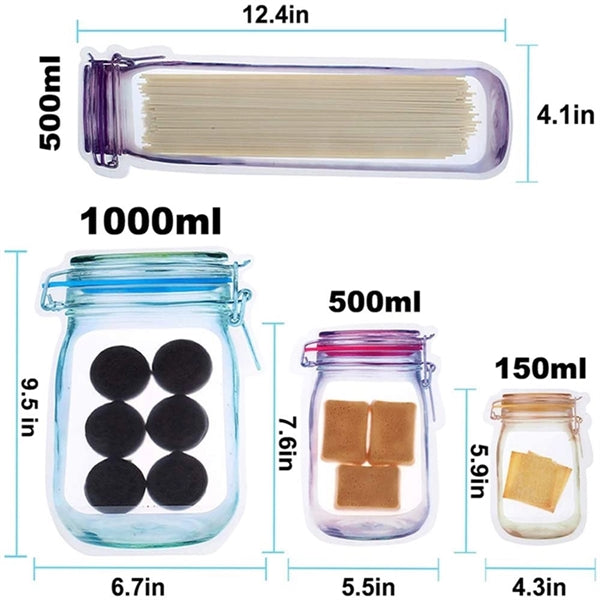10pcs Mason Jar Zipper Bags