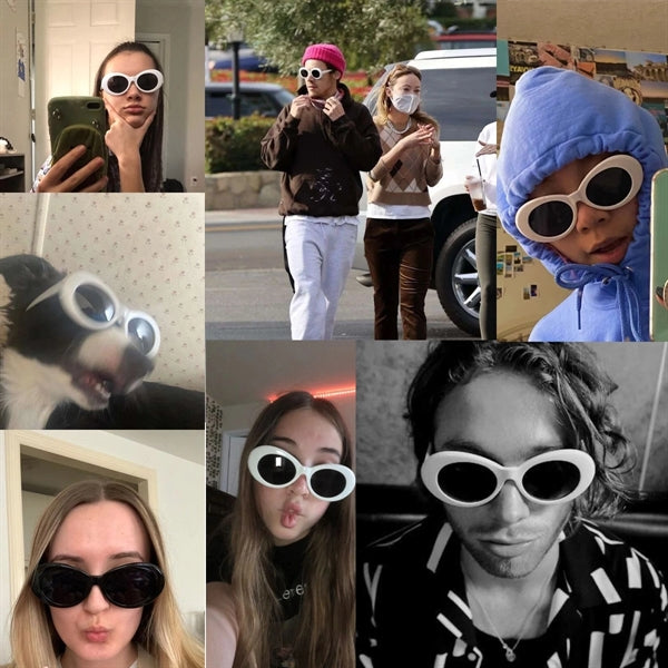 Acrylic Frame Oval Sunglasses