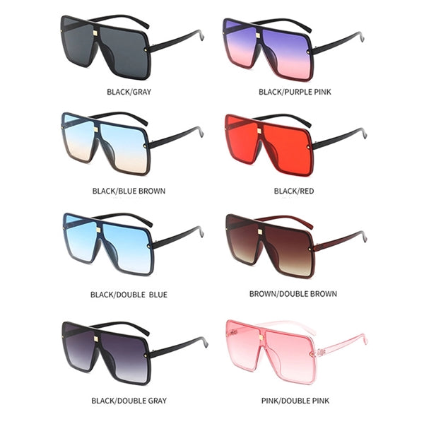 Men Flat Top Shield Turbo Sunglasses