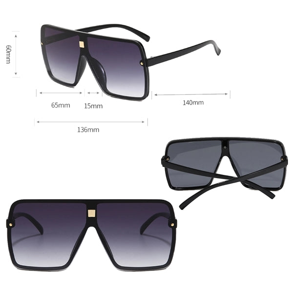 Men Flat Top Shield Turbo Sunglasses