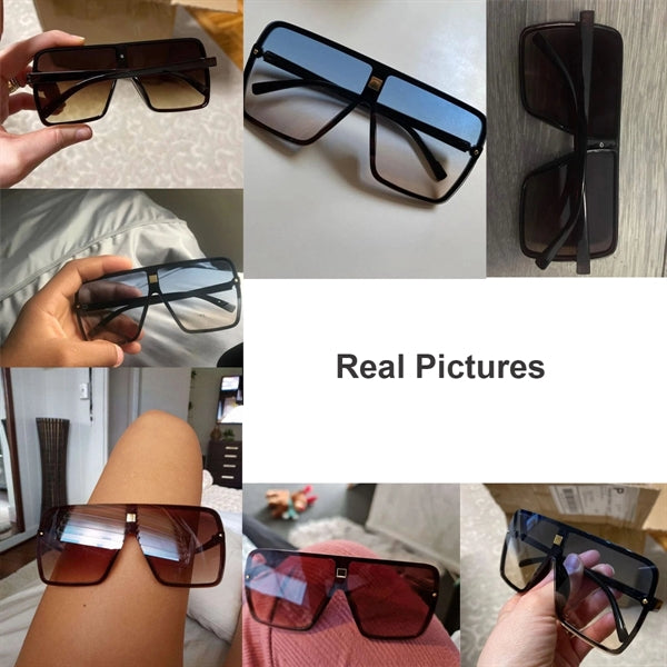 Men Flat Top Shield Turbo Sunglasses