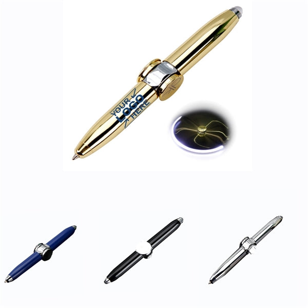 LED fingertip gyro multifunctional metal ballpoint pen