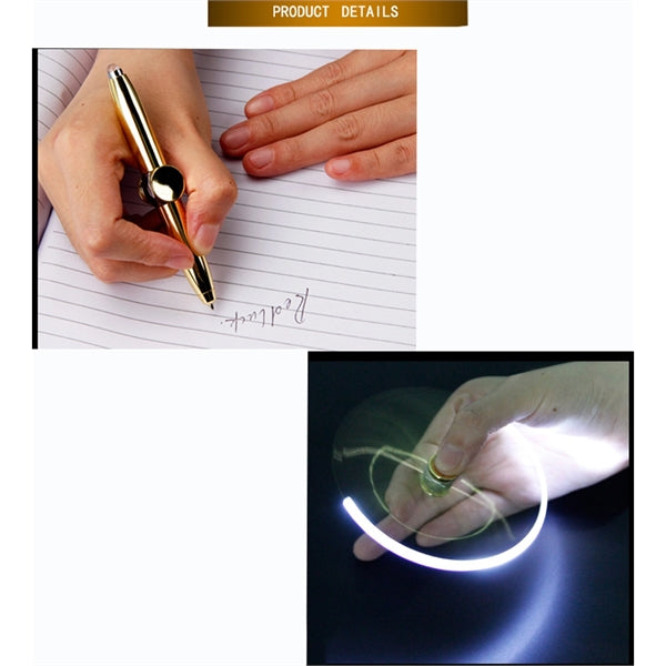 LED fingertip gyro multifunctional metal ballpoint pen