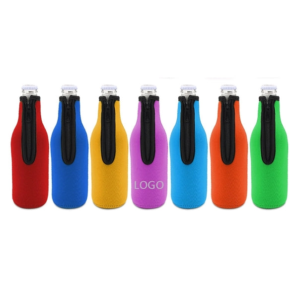 Neoprene Zipper Bottle Coolers Sleeves