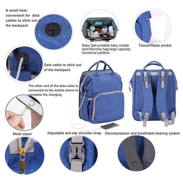 Backpack Diaper Bag with Changing Station