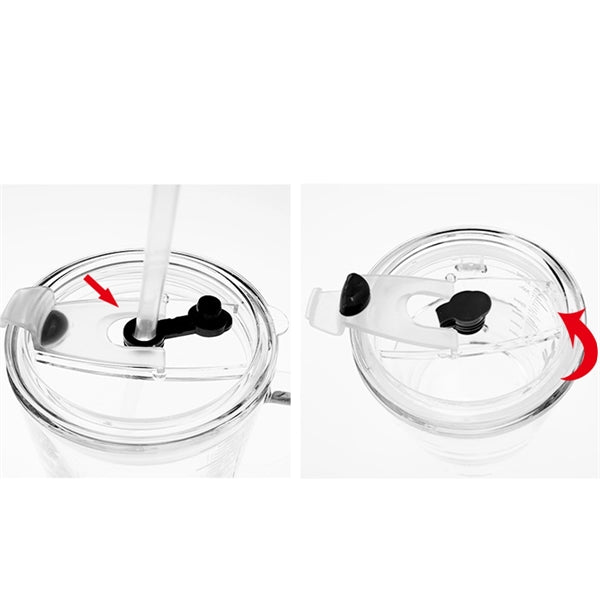 12oz glass cup with lid drinking straw