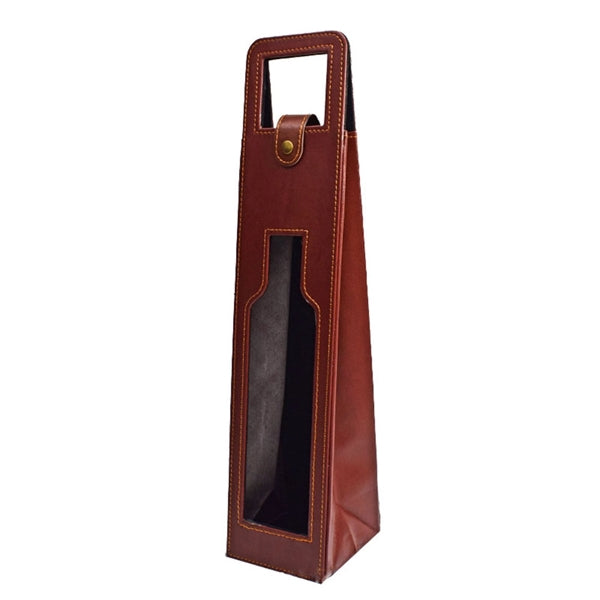 Leather Bottle Gift Bag Wine Tote
