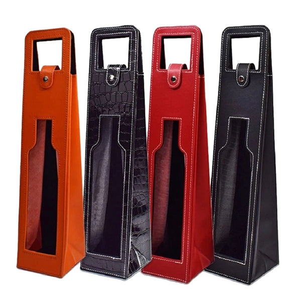 Leather Bottle Gift Bag Wine Tote