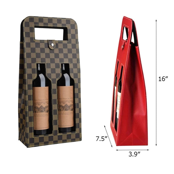 Hollow Leather Wine Bag 2 Bottles