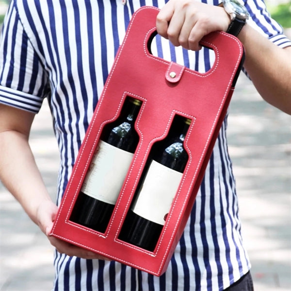 Hollow Leather Wine Bag 2 Bottles
