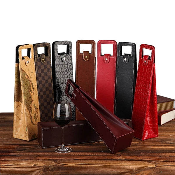 Leather Single Bottle Wine Bag With Handle