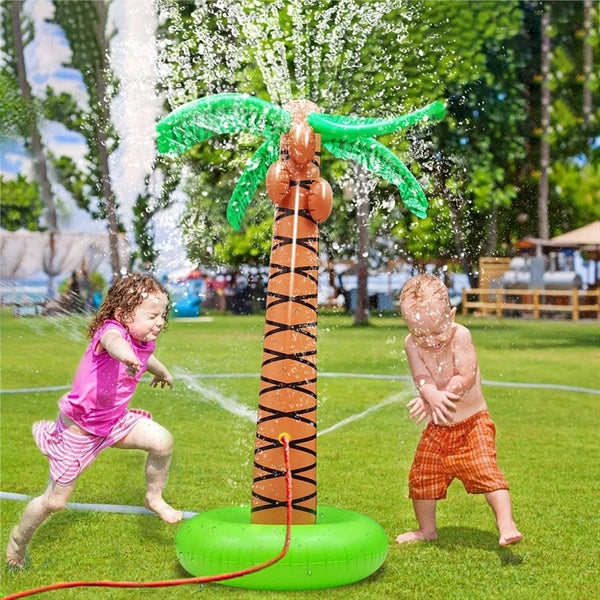 Inflatable Palm Tree Backyard Sprinkler Toy Spray Water Pool