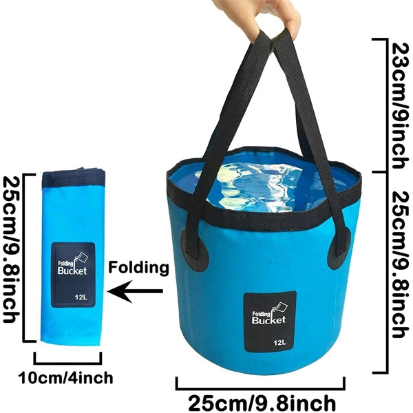 12L Portable Collapsible Wash Basin Folding Water Bucket