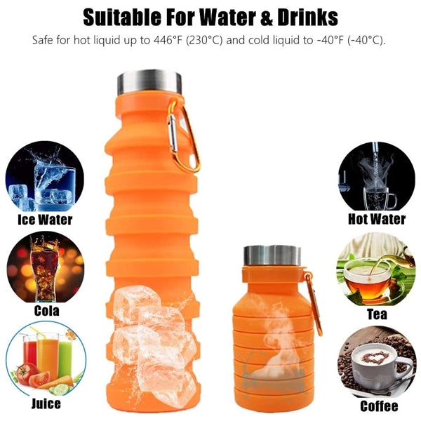 Collapsible Silicone Sports Water Bottle