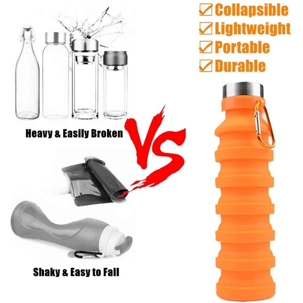 Collapsible Silicone Sports Water Bottle