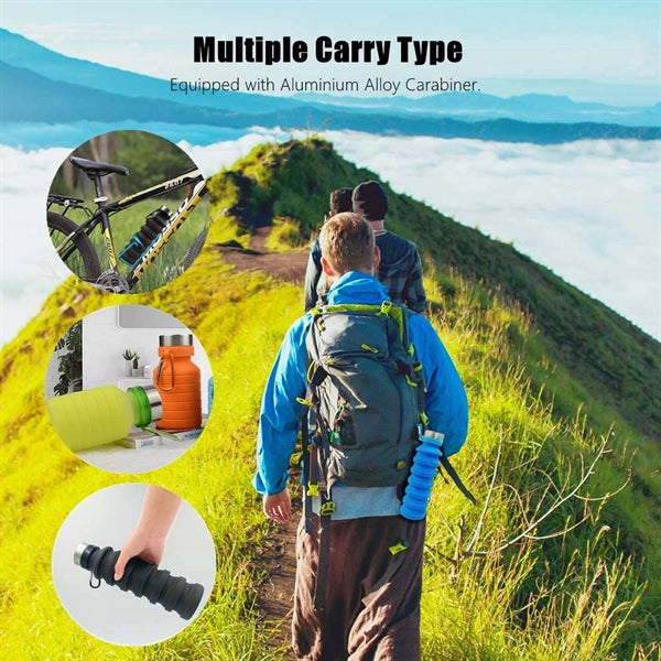 Collapsible Silicone Sports Water Bottle
