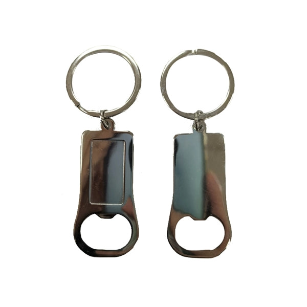 Rectangular Metal Bottle Opener Keyring