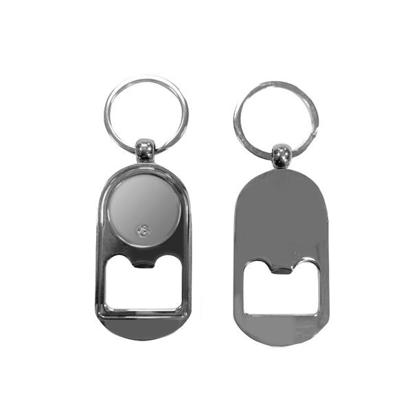 Rounded Metal Bottle Opener Keyring