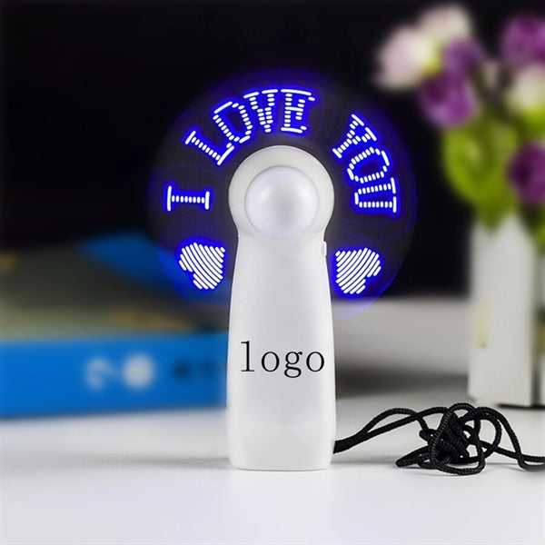 Mini Handheld Fan With LED Custom Message