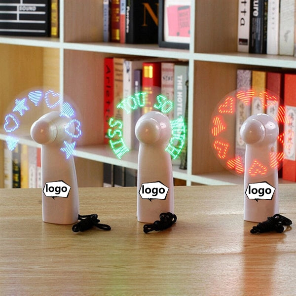 Mini Handheld Fan With LED Custom Message