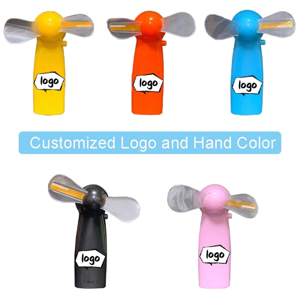 Mini Handheld Fan With LED Custom Message