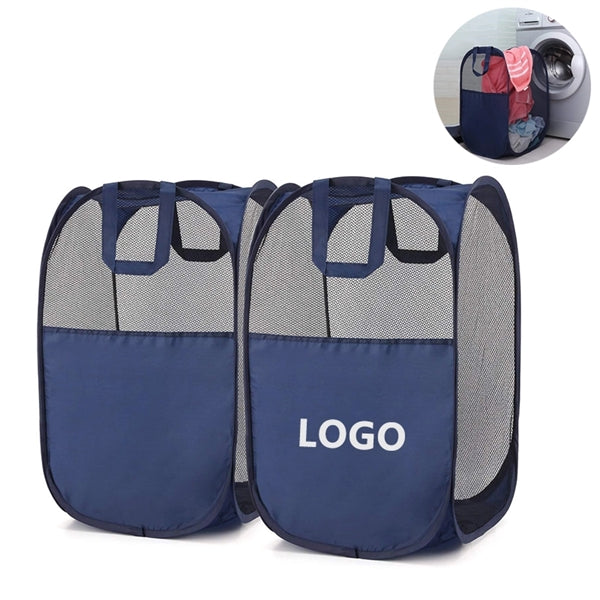 Foldable Mesh Laundry Basket with Handles