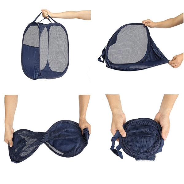 Foldable Mesh Laundry Basket with Handles
