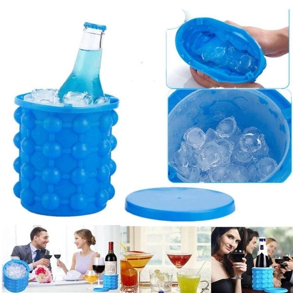 Silicone Ice Cube Chips Bucket with Lid
