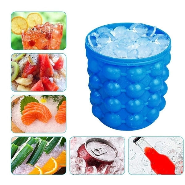 Silicone Ice Cube Chips Bucket with Lid