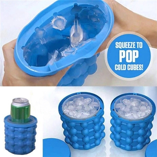 Silicone Ice Cube Chips Bucket with Lid