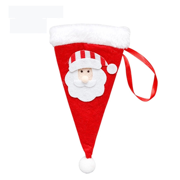 Christmas Santa Hats Cutlery Fork Spoon Knife Storage Bag