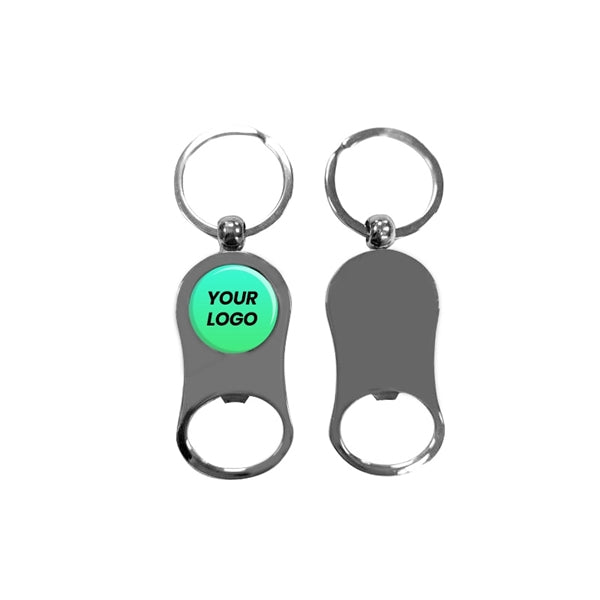 Curved Metal Bottle Opener Keyring