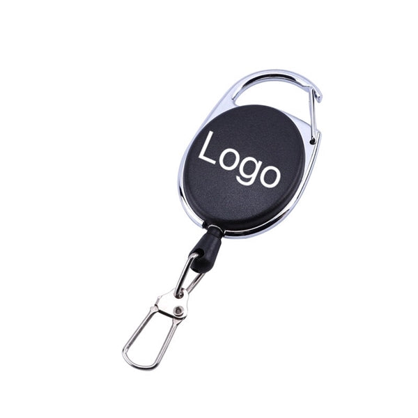 Metal ID Badge Holder with Belt Clip Key Ring