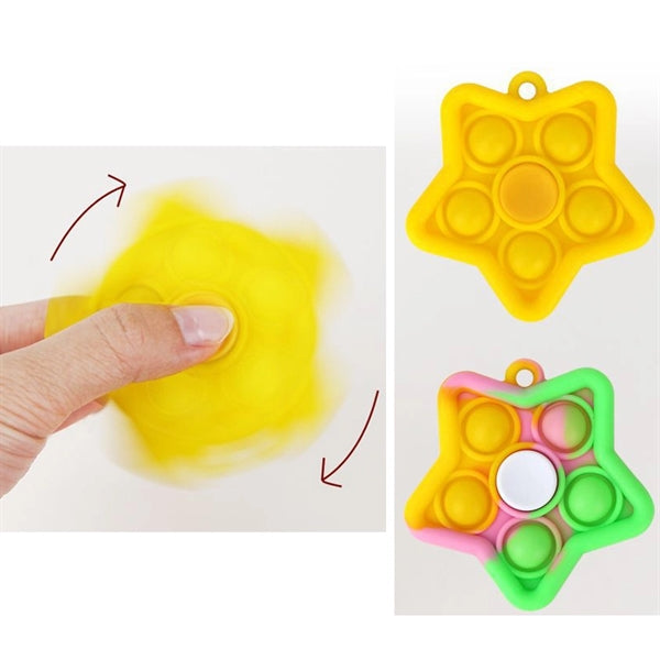 Star Popper Stress Relief Silicone Fidgets Spinner Keychain