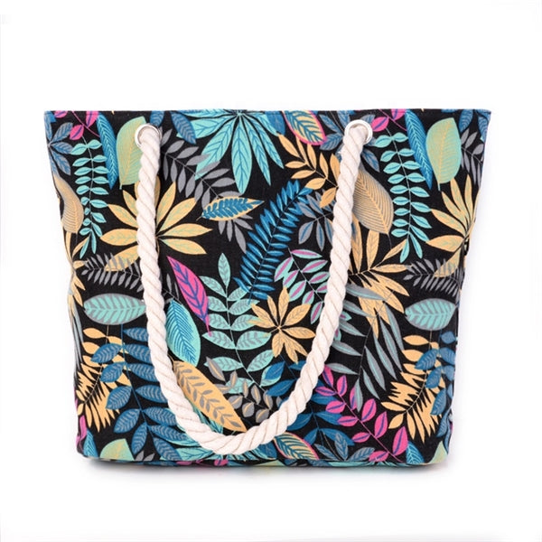Canvas Beach Bag with Rope Handle