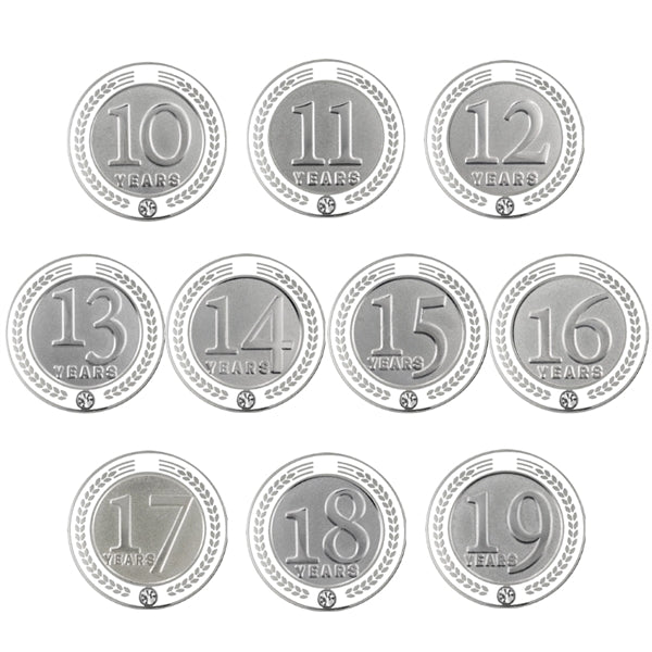 10-19 Years of Service Pin - White or Black