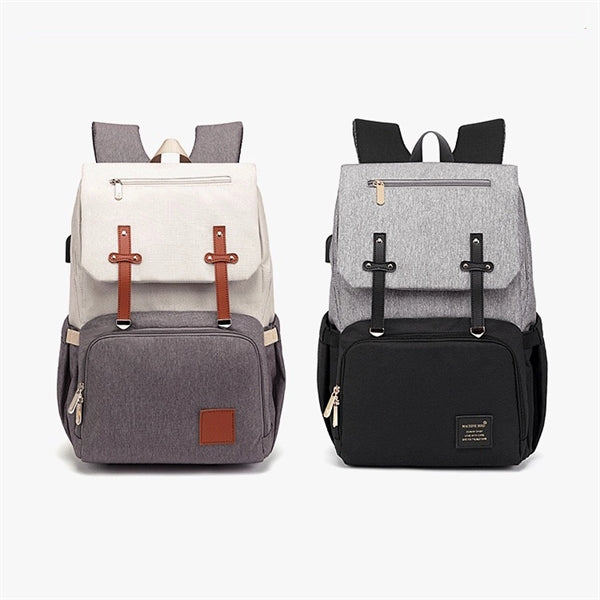Mummy / Daddy Backpack Diaper Bag Set with USB port