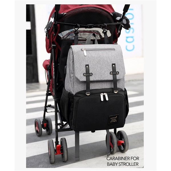 Mummy / Daddy Backpack Diaper Bag Set with USB port