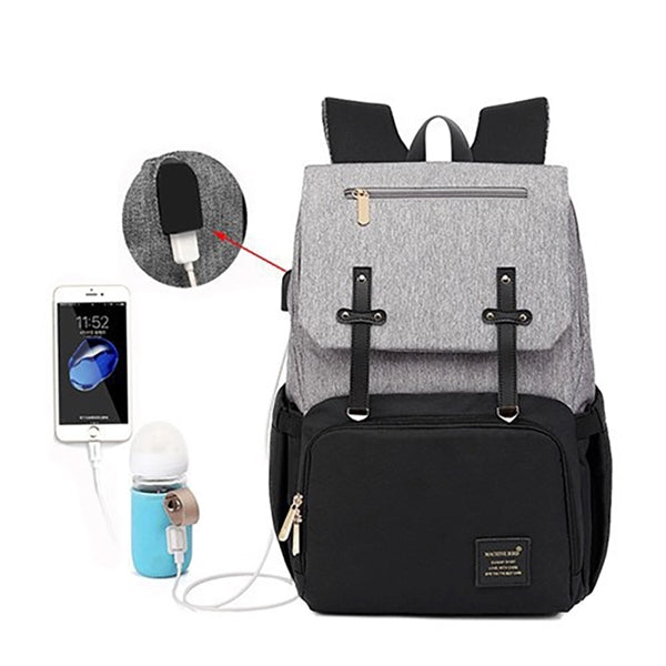 Mummy / Daddy Backpack Diaper Bag Set with USB port