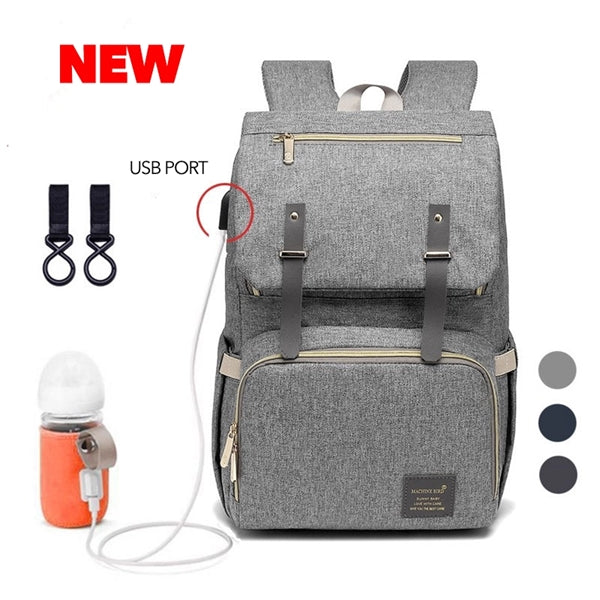 Mummy / Daddy Backpack Diaper Bag Set with USB port