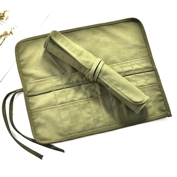 30 Slots Roll Up Canvas Oil Paint Brush Bag