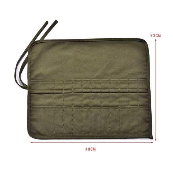30 Slots Roll Up Canvas Oil Paint Brush Bag