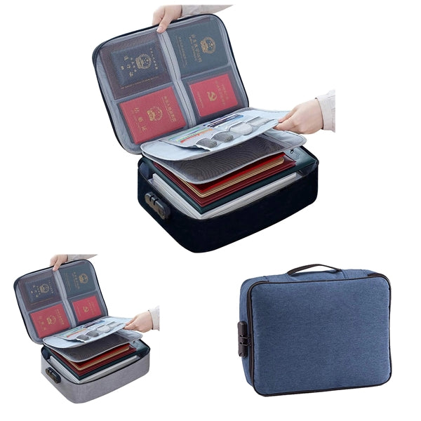 Waterproof 3-Layer Document Storage Bag with Password Lock