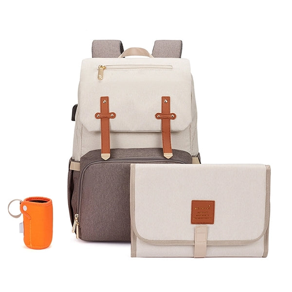 Mummy / Daddy Backpack Diaper Bag Set with USB port