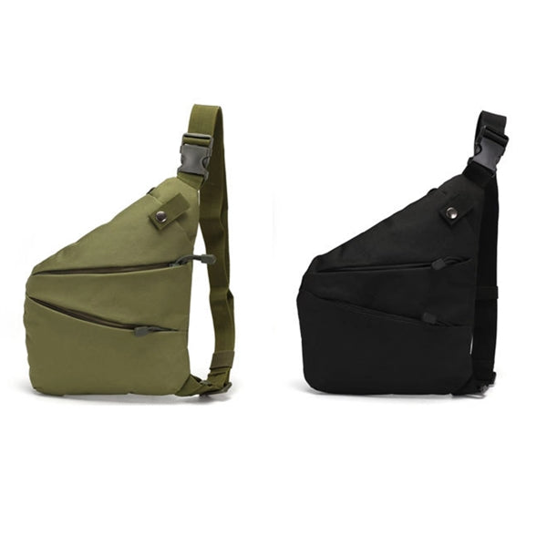 Outdoor tactical chest bag communicates left and right