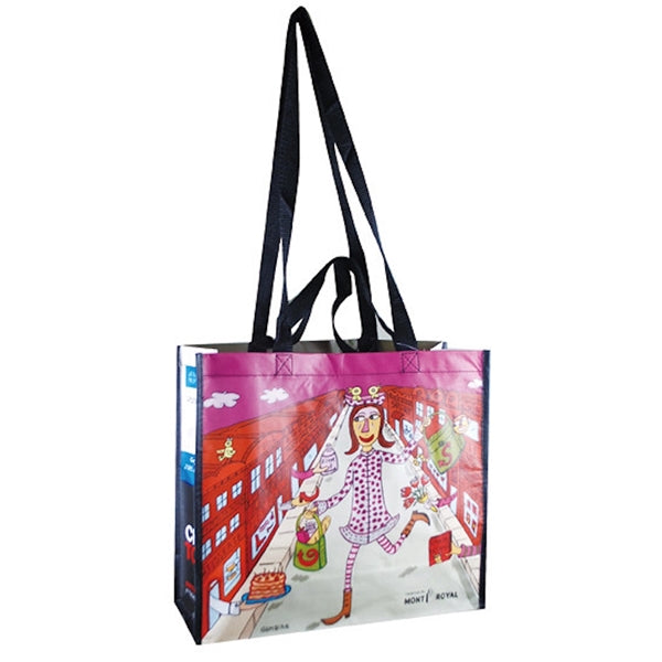 Non-woven laminated four sides printing logo tote bag