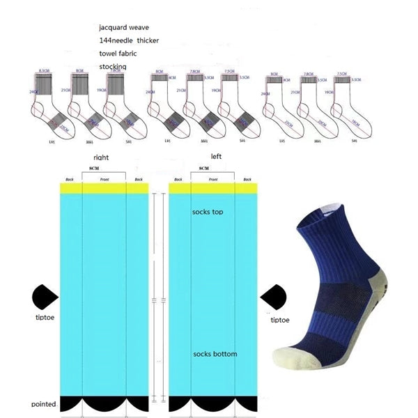 Cushioned Below the cuff knitted running socks, 144 needle