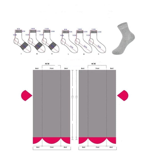 Ankle cut custom knit casual Socks, 200 needles
