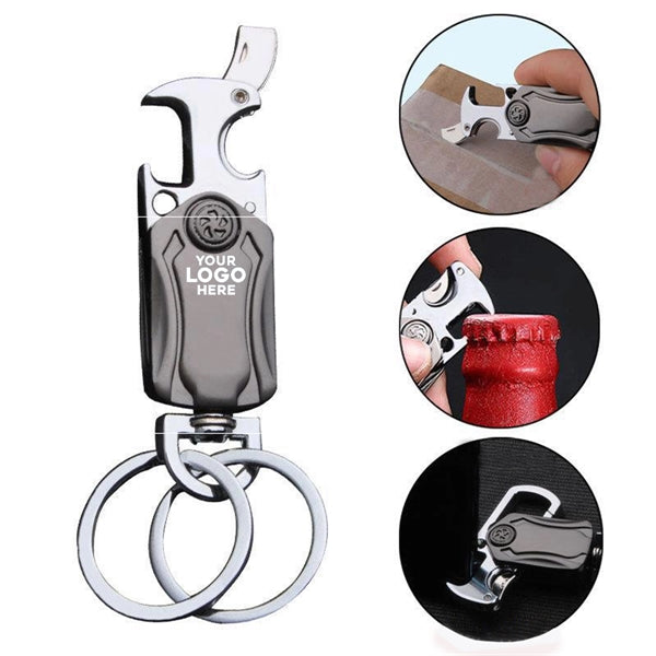 Men's multifunctional car keychain pendant with knife