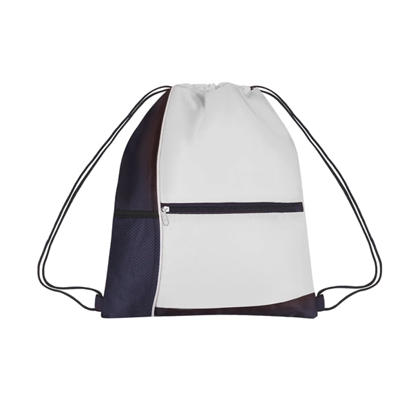 Sports Cinch Bag w/Mesh & Zipper Pocket